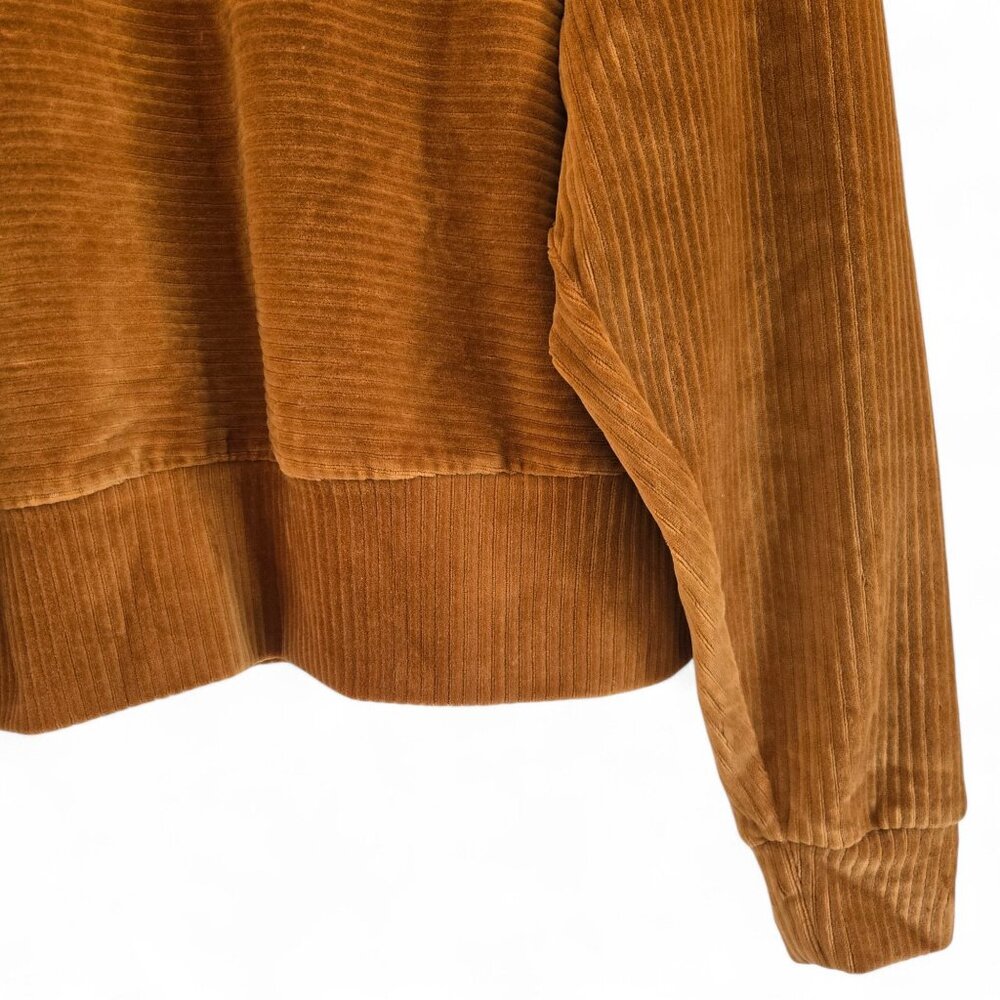 Prana Womens Rust Corduroy Velour Crewneck Pullover Sweatshirt Large - Picture 7 of 11